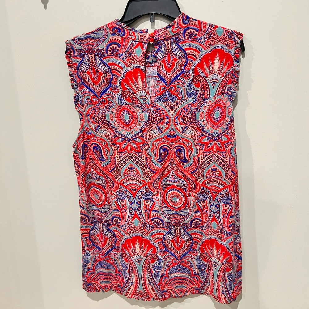 Bright Colorful Ruched High Neck Top - Picture 2 of 4